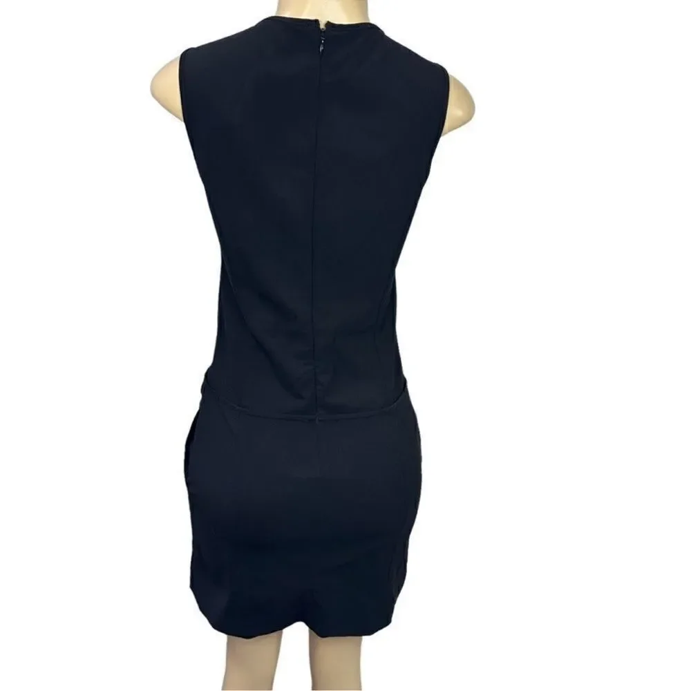Theory Zeldia stretch Wool black sleeveless Shift Dress size 2